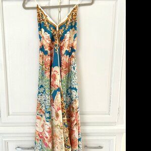 Flying Tomato Floral Maxi Dress - Blue, Orange, Gold